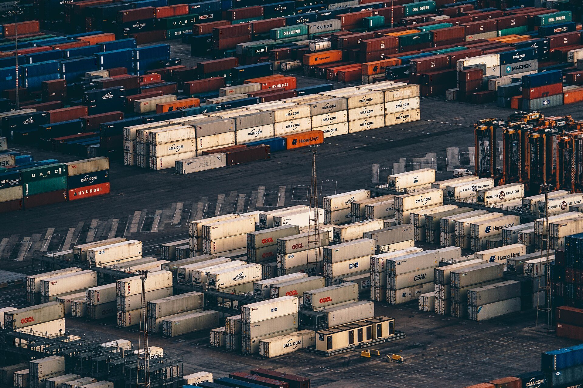 Shipping containers at port